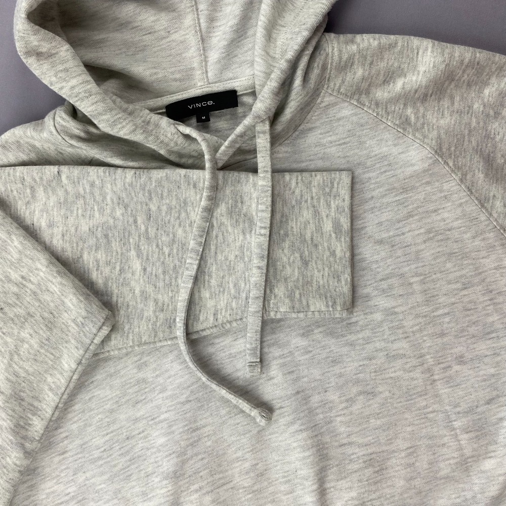 Vince Hoodie Mens Medium Gray Heathered Raglan Long Sleeve Casual Minimalist